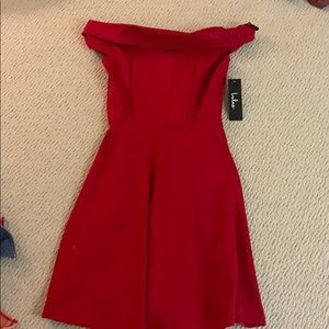 red off the shoulder lulus dress